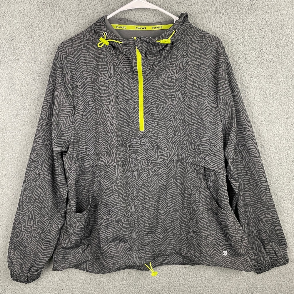 NWT HIND RUNNING Jacket Womens XL 1/4 Zip  Reflective Properties Hooded L/S